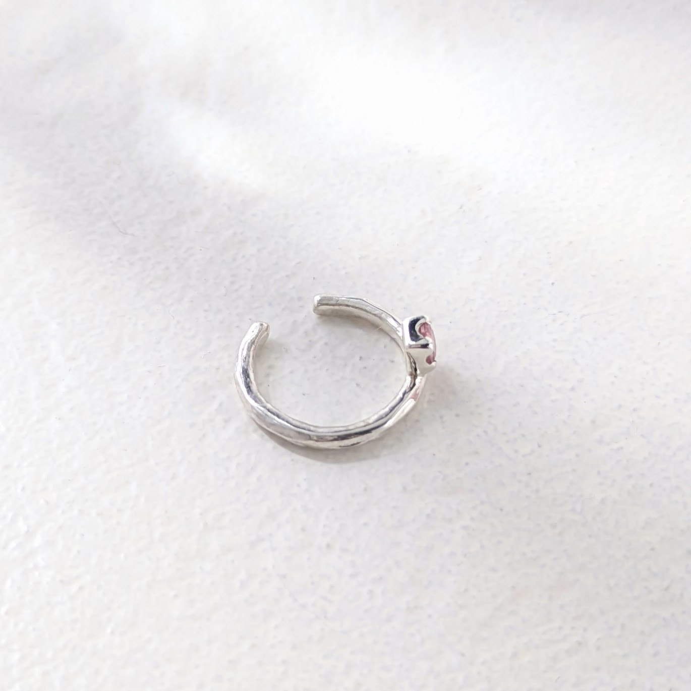 SILVER925　一粒ピンクトルマリンのイヤーカフ（片耳用）
