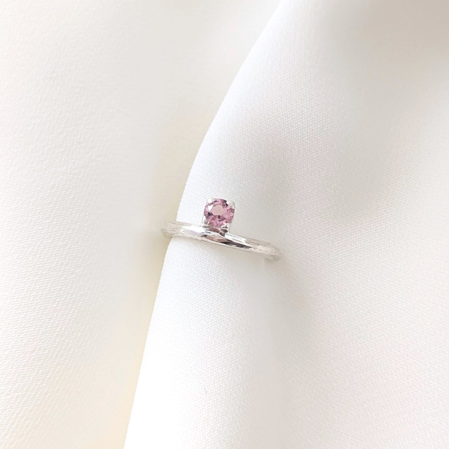 SILVER925　一粒ピンクトルマリンのイヤーカフ（片耳用）