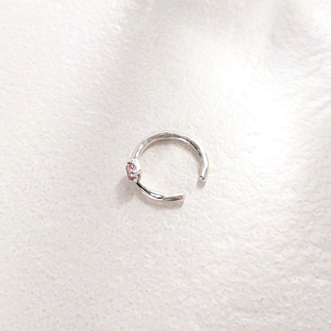 SILVER925　一粒ピンクトルマリンのイヤーカフ（片耳用）