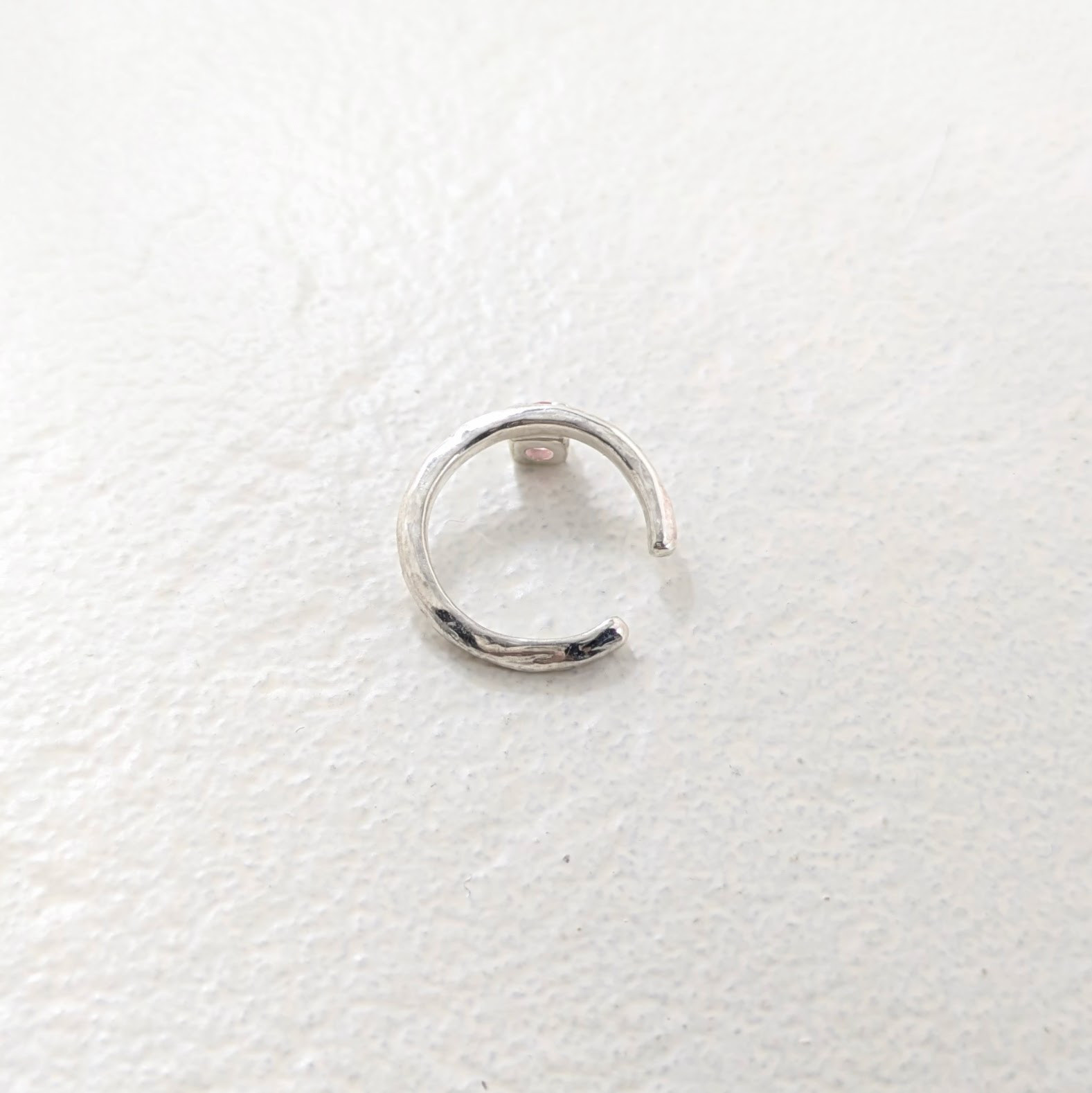 SILVER925　一粒ピンクトルマリンのイヤーカフ（片耳用）