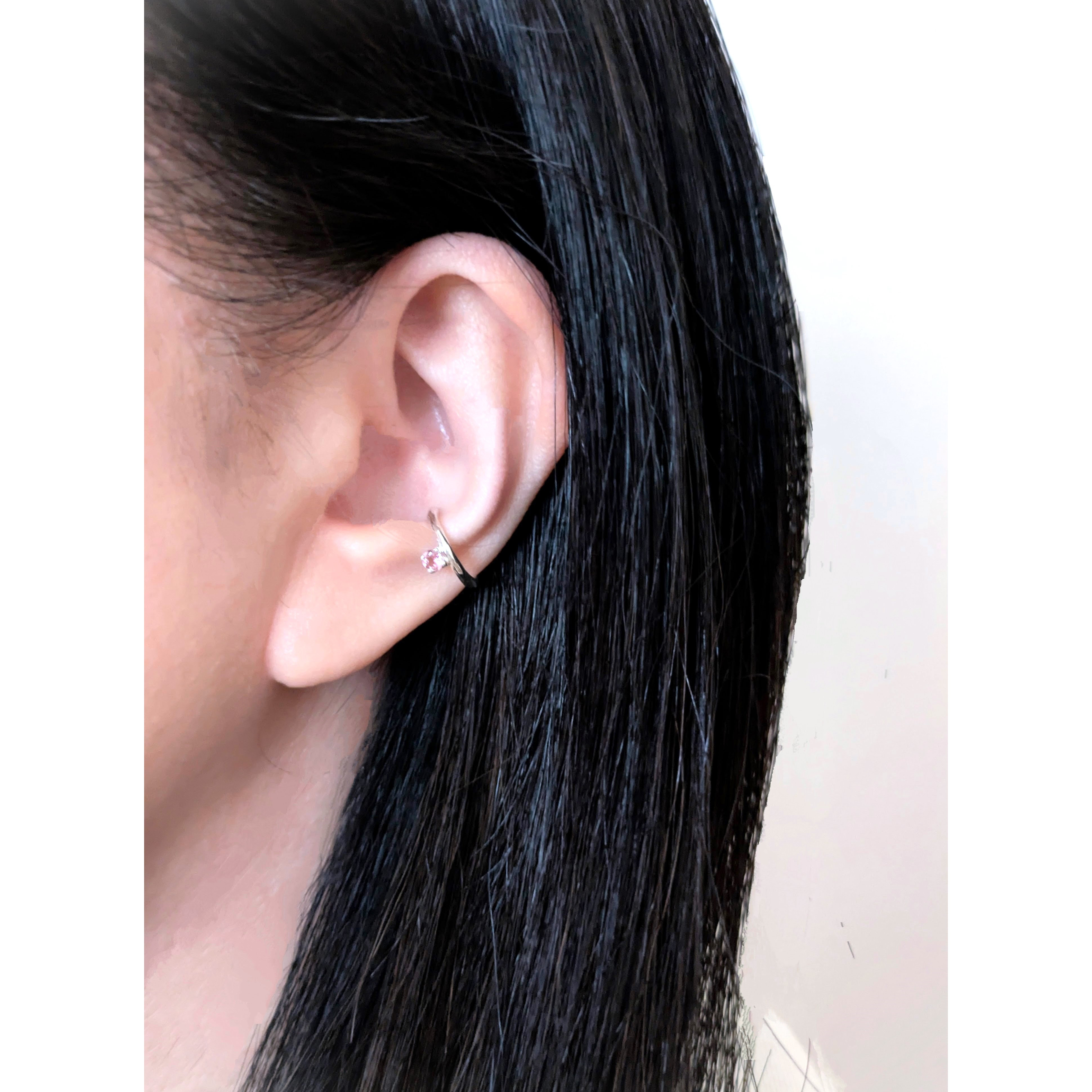 SILVER925　一粒ピンクトルマリンのイヤーカフ（片耳用）