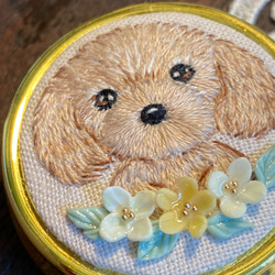 トイプードル がま口 ポーチ ハンドメイド 手刺繍 刺繍