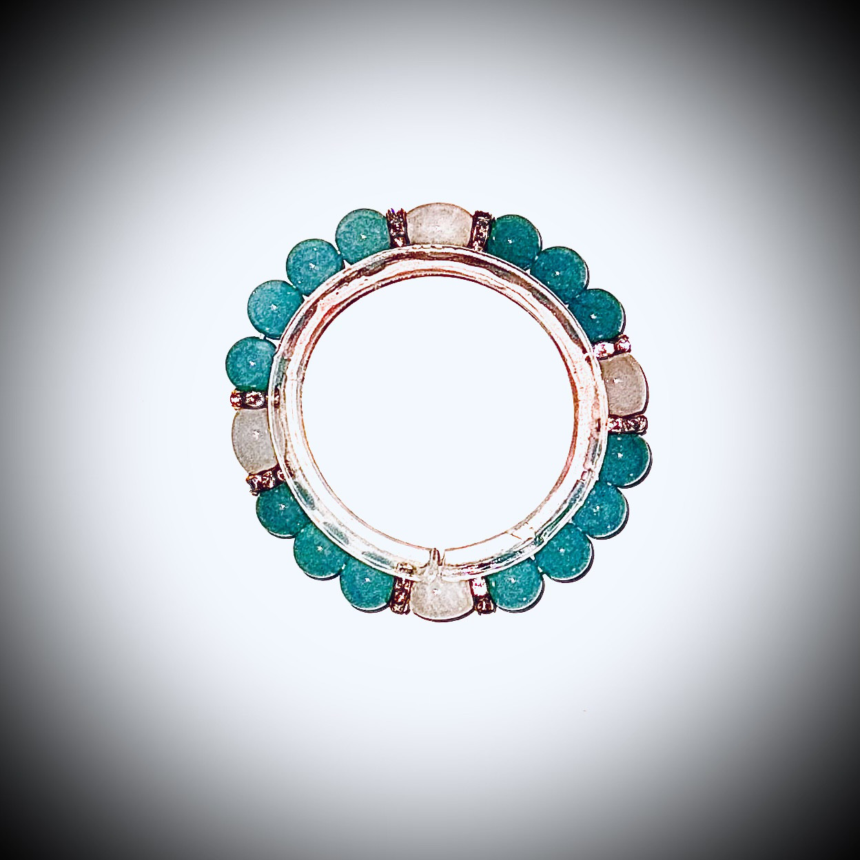 Lー10 自然石のブレスレット& ステンドグラスのイルミネーション皿