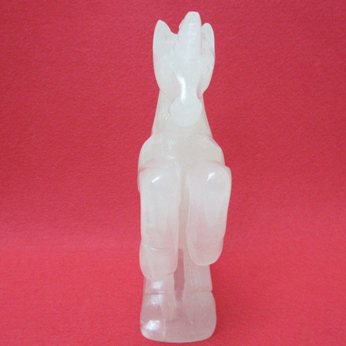 天然石ローズクォーツのユニコーン 置物 彫物NO.073102 ◇ローズ