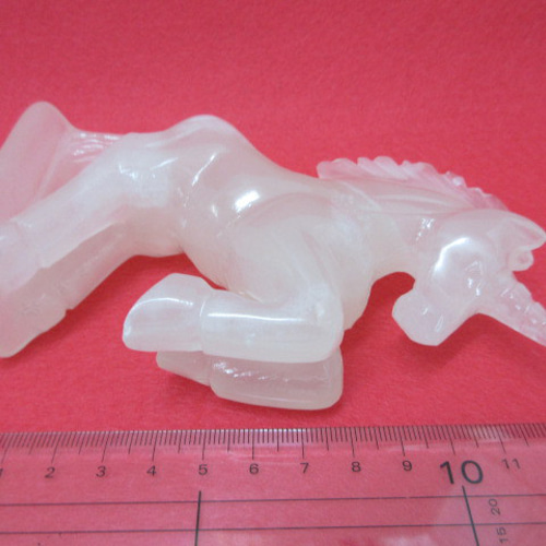 天然石ローズクォーツのユニコーン　置物　彫物NO.073102 天然石ローズクォーツのユニコーン 置物 彫物NO.073102 天然石