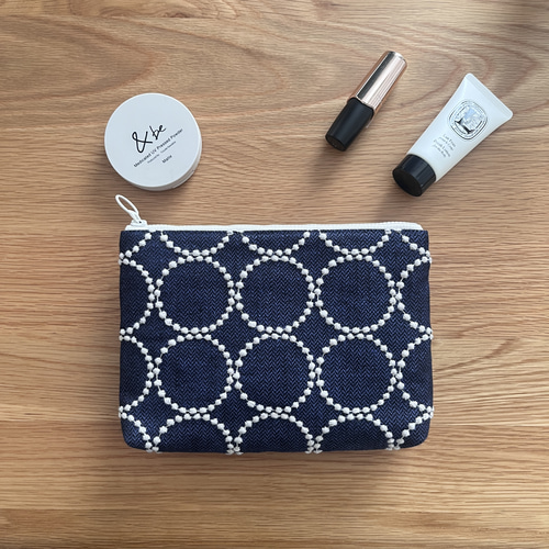 mina perhonen tambourine 大きめポーチ ネイビー ミナペルホネン の