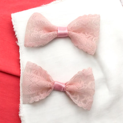 リボン レース 2個 シフォン オリジナル プレゼント ハンドメイド 手芸 材料 ヘアアクセサリー pt-2766 8枚目の画像