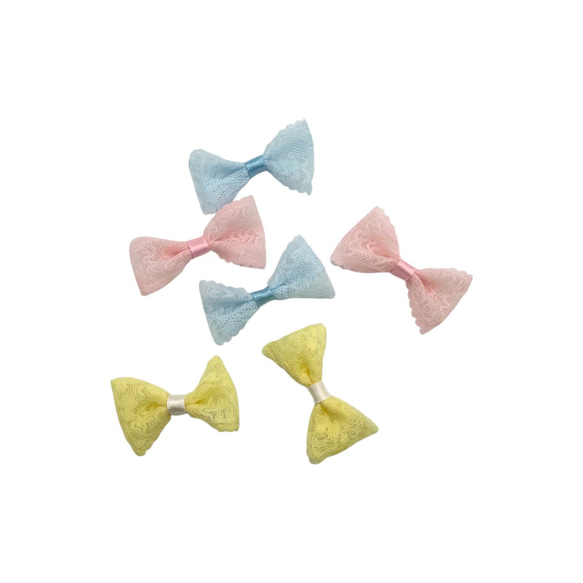 リボン レース 2個 シフォン オリジナル プレゼント ハンドメイド 手芸 材料 ヘアアクセサリー pt-2766 7枚目の画像