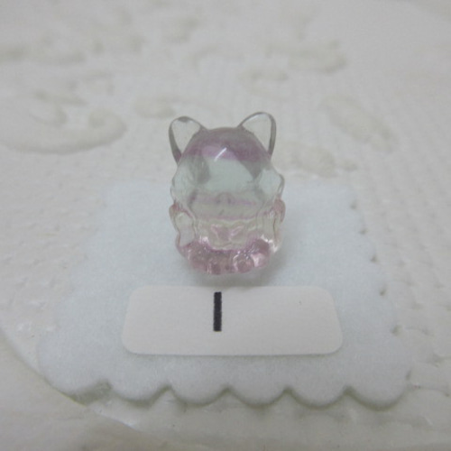 No.CR-294 天然石 ＜彫刻置物＞フローライト 九尾のキツネ 天然石 Rose