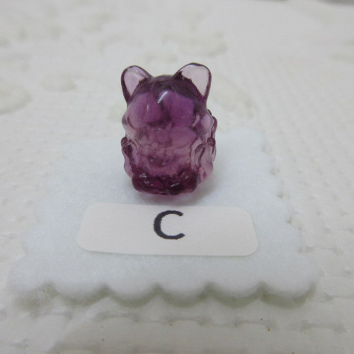 No.CR-294 天然石 ＜彫刻置物＞フローライト 九尾のキツネ 天然石 Rose