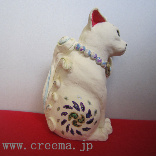 招き猫　縁起物　置物　新品　赤耳猫 招き猫 縁起物 置物 赤耳猫 c44 招き猫 すず音窯 通販 19140180