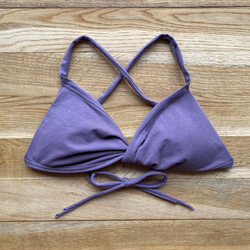新色【蘇芳 ｽｵｳ】草木染めブラ　オーガニックコットン　ノンワイヤー　femcare　しめつけない　綿　ブラトップ　紫 6枚目の画像