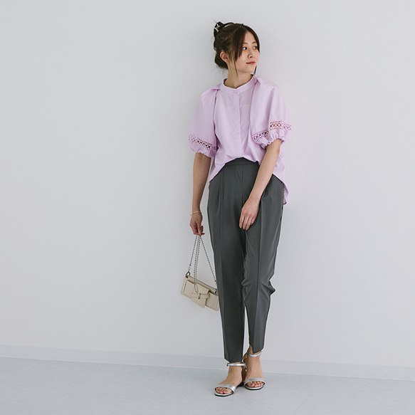 【全４色】お手入れ簡単♪動きやすくて走りやすい！  美シルエット テーパードパンツ 25093 16枚目の画像