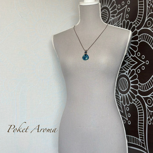 碧詩』ブルーハックマナイトのマクラメペンダントネックレス