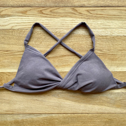 新色【柘榴 ｻﾞｸﾛ】草木染めブラ　オーガニックコットン　ノンワイヤー　femcare　しめつけない　綿　ブラトップ　茶 7枚目の画像