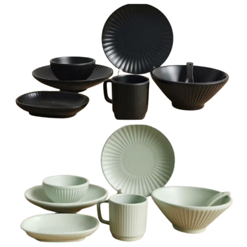 ミニチュアドールハウス用 ミニチュアカラフルな茶碗お皿7点セット 全2