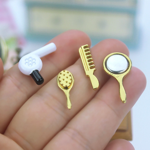ミニチュア ミニヘアメイク 4点セット ドライヤー ヘアブラシ 鏡