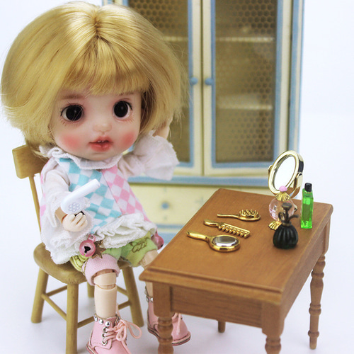 ミニチュア ミニヘアメイク 4点セット ドライヤー ヘアブラシ 鏡