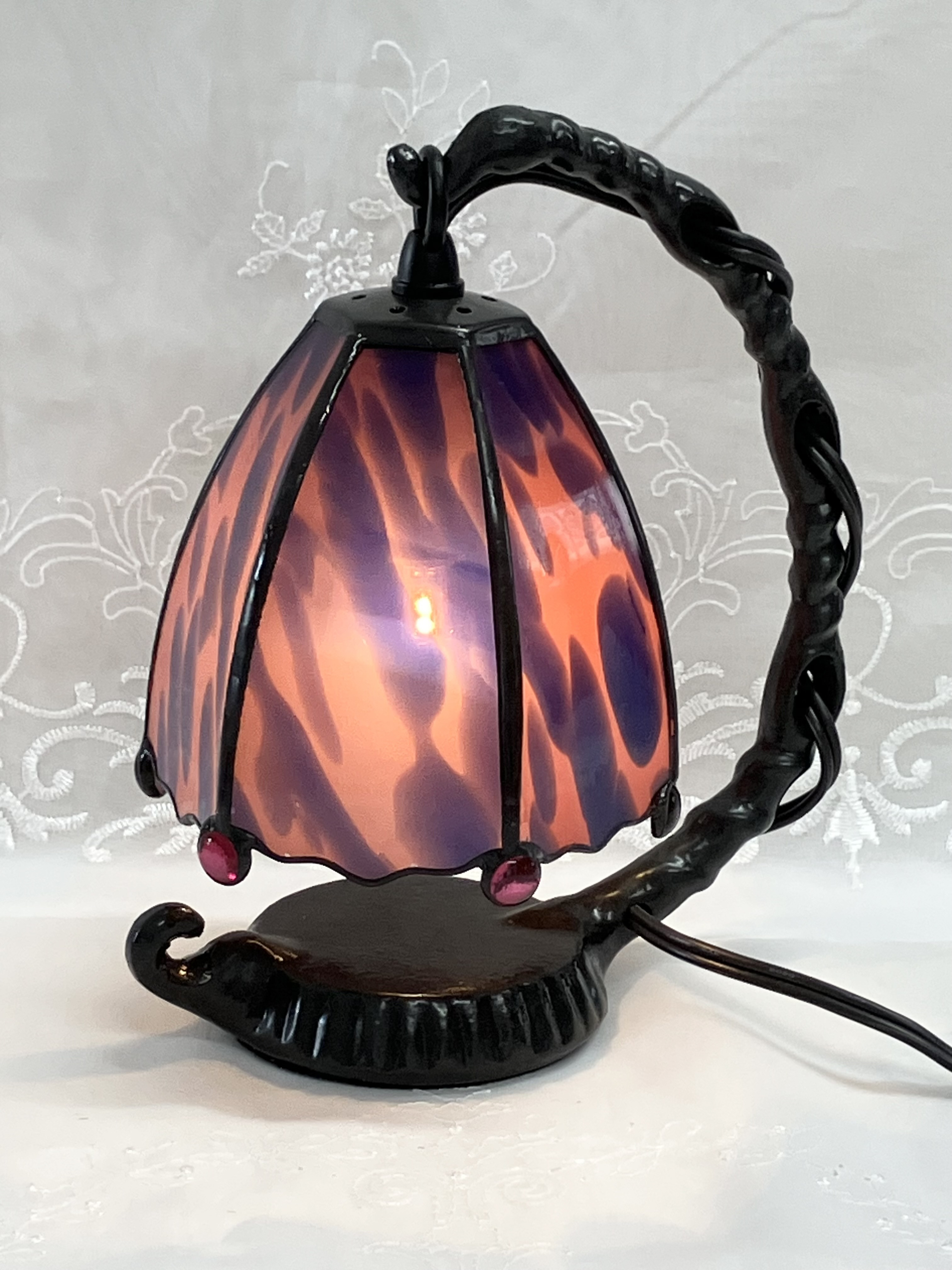 ステンドグラス☆アンティークガラスのテーブルランプ