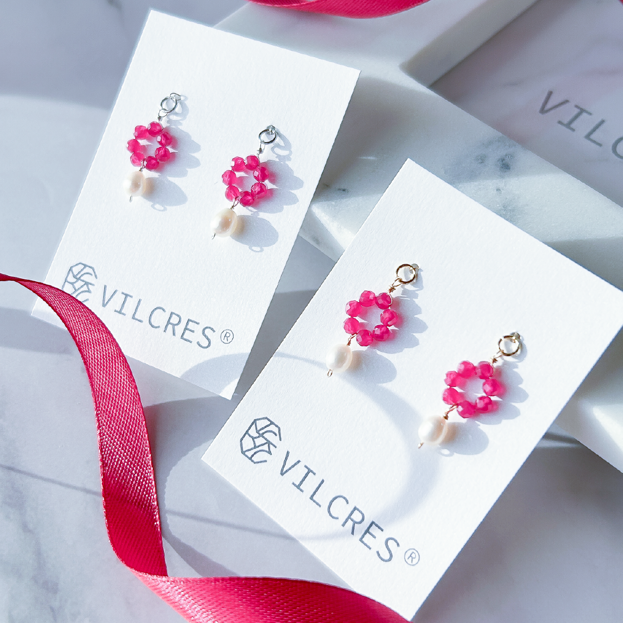 ピジョンブラッドルビー×淡水パール チャーム CH-0071