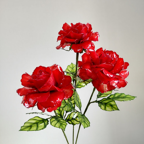 バラ♡薔薇♡赤♡ディップアート♡アメリカンフラワー アート