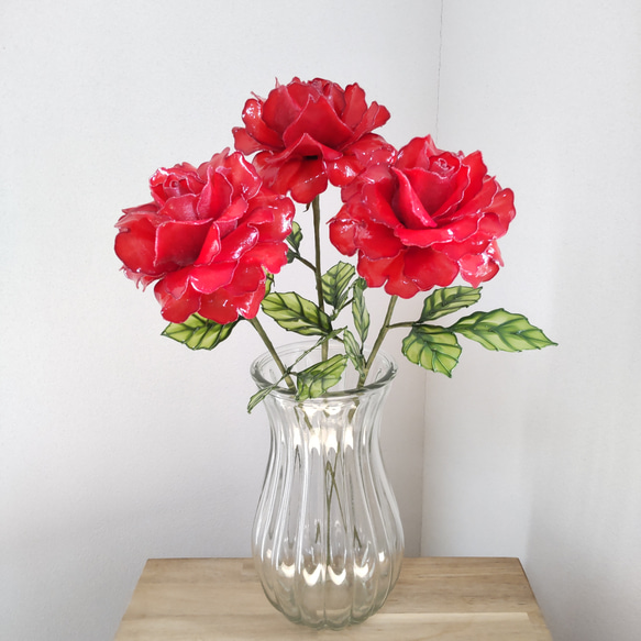 バラ♡薔薇♡赤♡ディップアート♡アメリカンフラワー アート