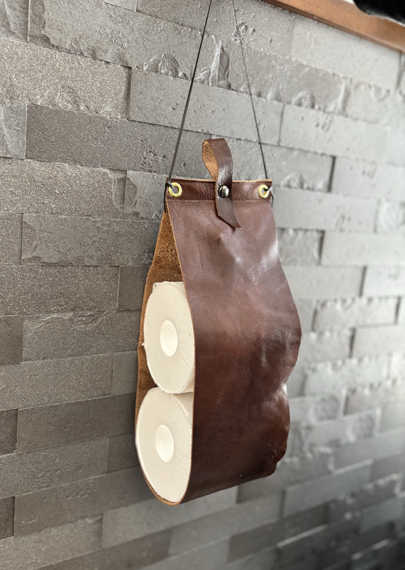 本革✴︎レザートイレットペーパーホルダー✴︎ストッカー✴︎タオル