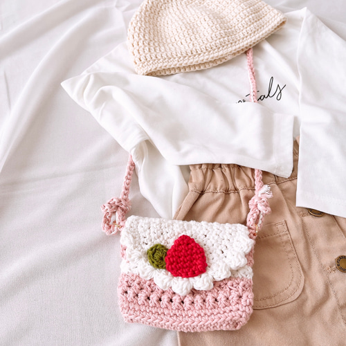 ポーチ ポシェット ショルダー バッグ 移動ポケット 手編み かぎ針編み