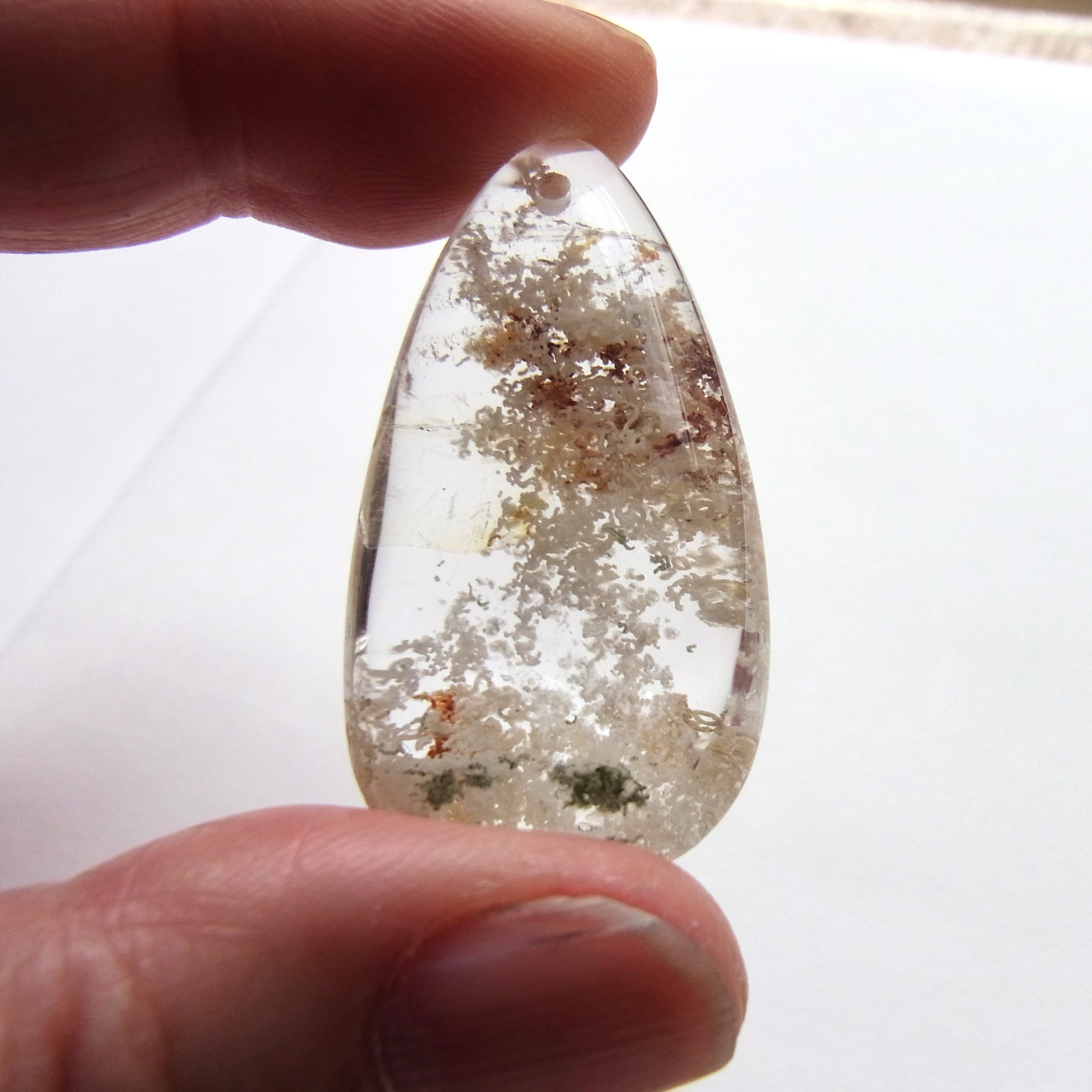 ホワイトガーデンクォーツ　ペアシェイプ