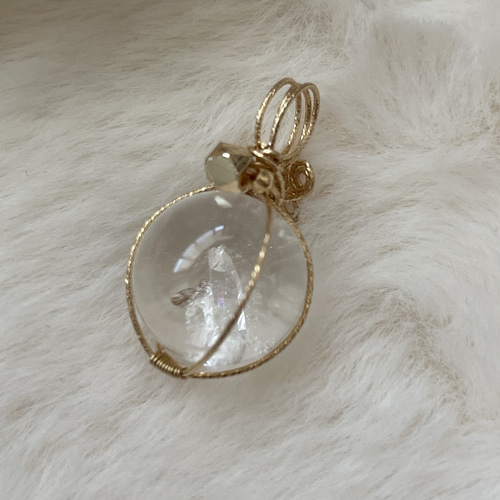 クォーツインクォーツ 貫入水晶 スフィア ペンダントトップ(天然石