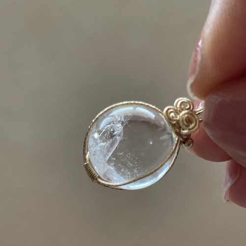 クォーツインクォーツ 貫入水晶 スフィア ペンダントトップ(天然石