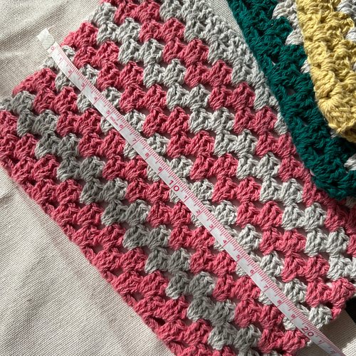 フラットポーチ 大きめポーチ かぎ針編み グリーン ポーチ 2244_knit