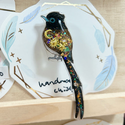 押し花封入ピルケース シマエナガ 小銭入れ・コインケース