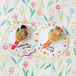 押し花封入ピルケース シマエナガ 小銭入れ・コインケース