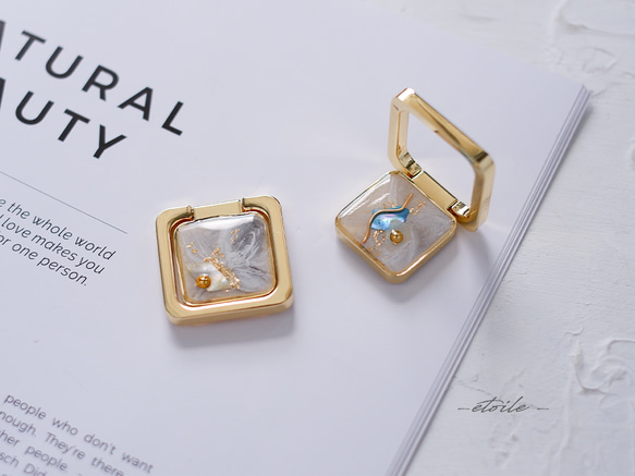 ＃ニュアンスアートのスマホリング/ スクエア　＃１ 2枚目の画像