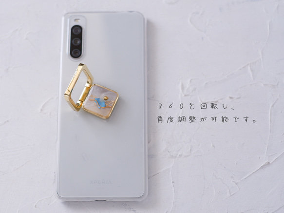 ＃ニュアンスアートのスマホリング/ スクエア　＃１ 3枚目の画像