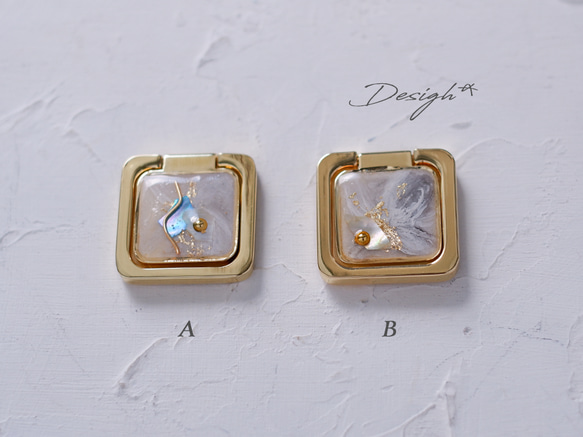 ＃ニュアンスアートのスマホリング/ スクエア　＃１ 4枚目の画像