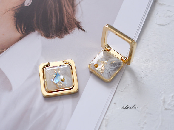 ＃ニュアンスアートのスマホリング/ スクエア　＃１ 1枚目の画像