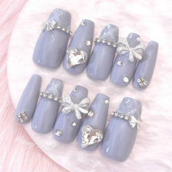 No.98 オーダー ♡ チェック 柄 リボン ハート フレンチ