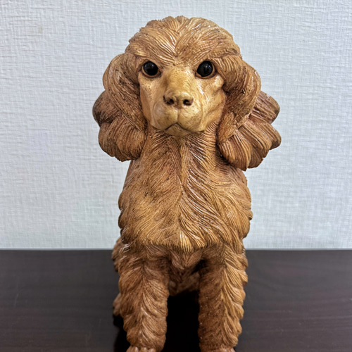 ハンドメイド 木彫り 手彫り プードル 一点物 置物 インテリア オブジェ ハンドメイド 木彫り 手彫り プードル 一点物 置物 インテリア