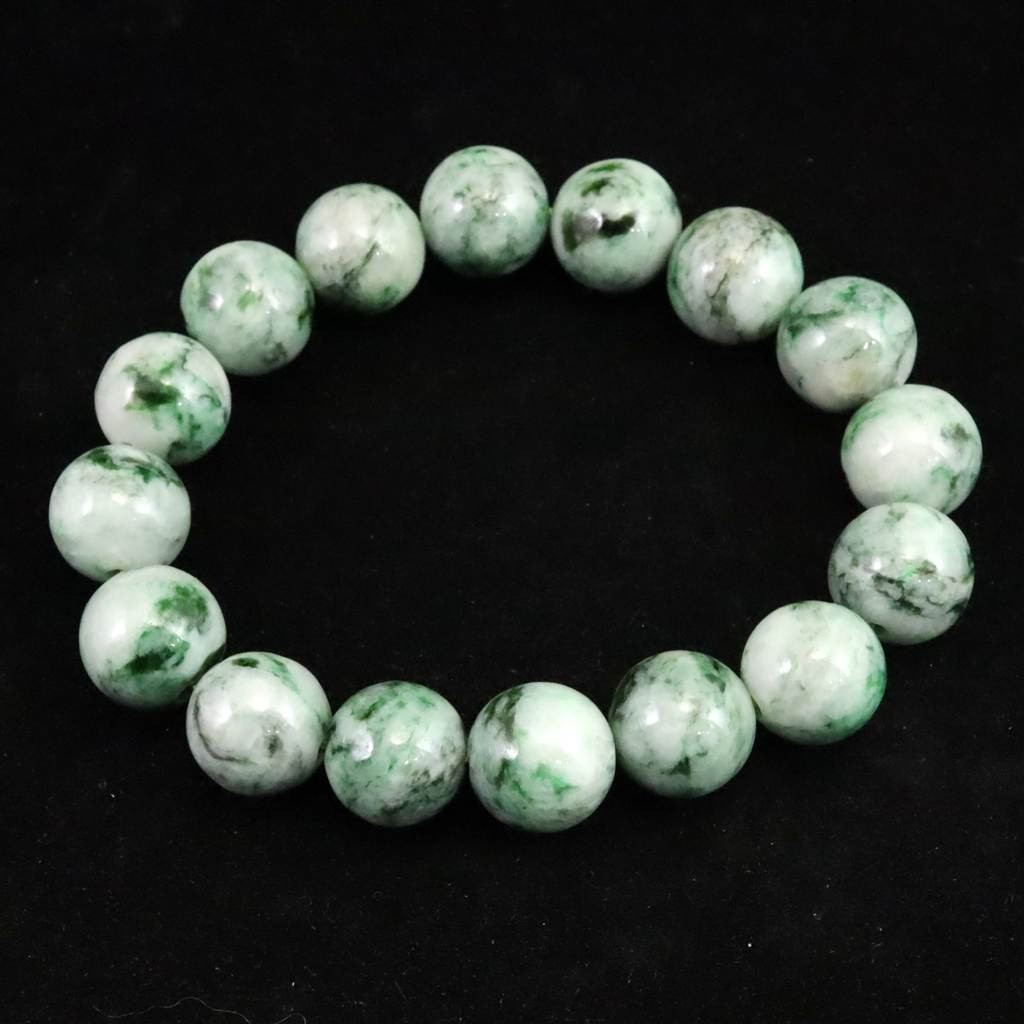 糸魚川翡翠 ヒスイ 薄緑 13.3ｍｍブレスレット AAA   58.7g #98600
