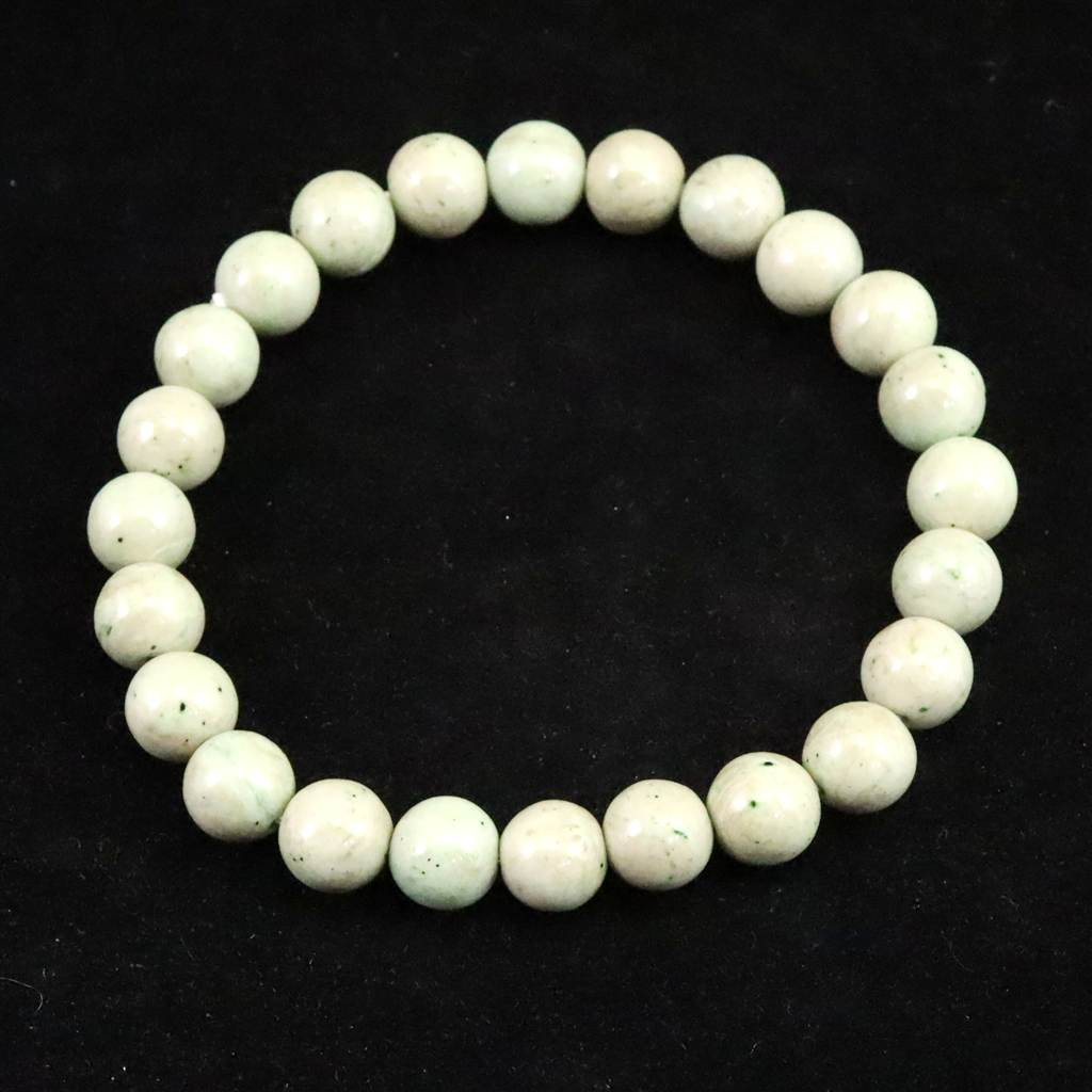 日高翡翠（ホワイトグリーン／SAグレード） 8mmブレスレット　　20.2ｇ #70287
