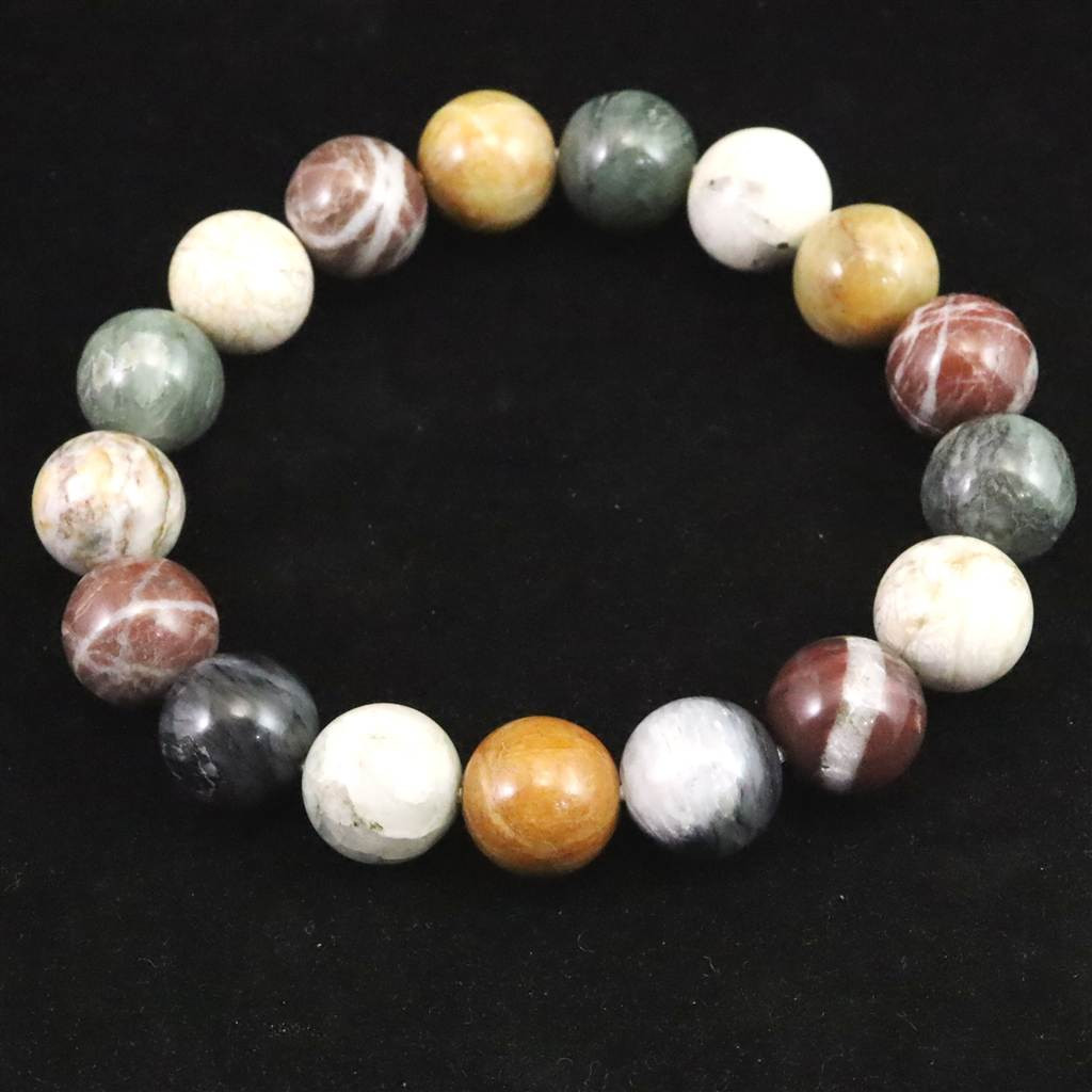 高知県 五色石 12mmブレスレット  41.8g #84529