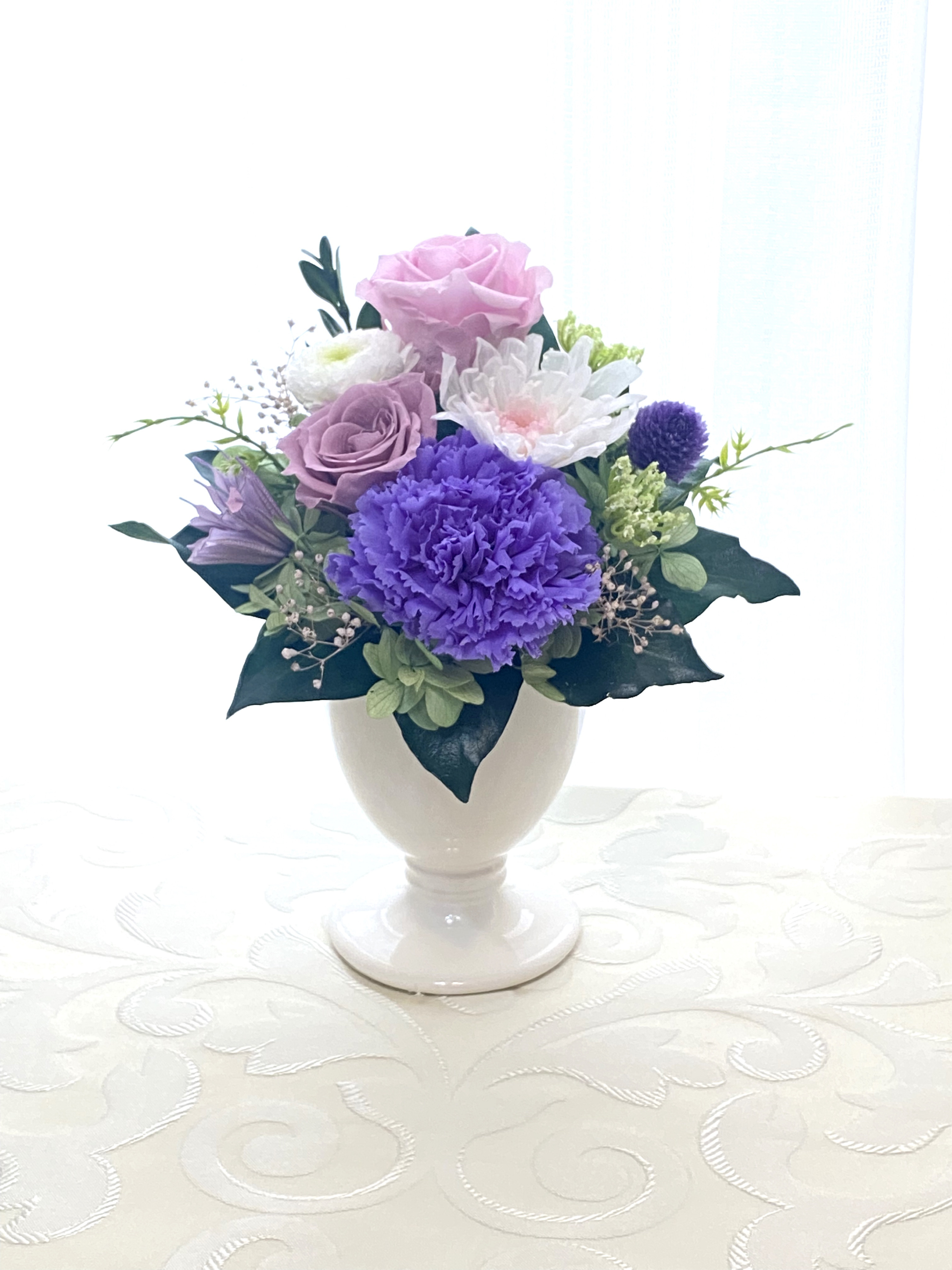 プリザーブフラワー仏花〜落ち着いた色合い