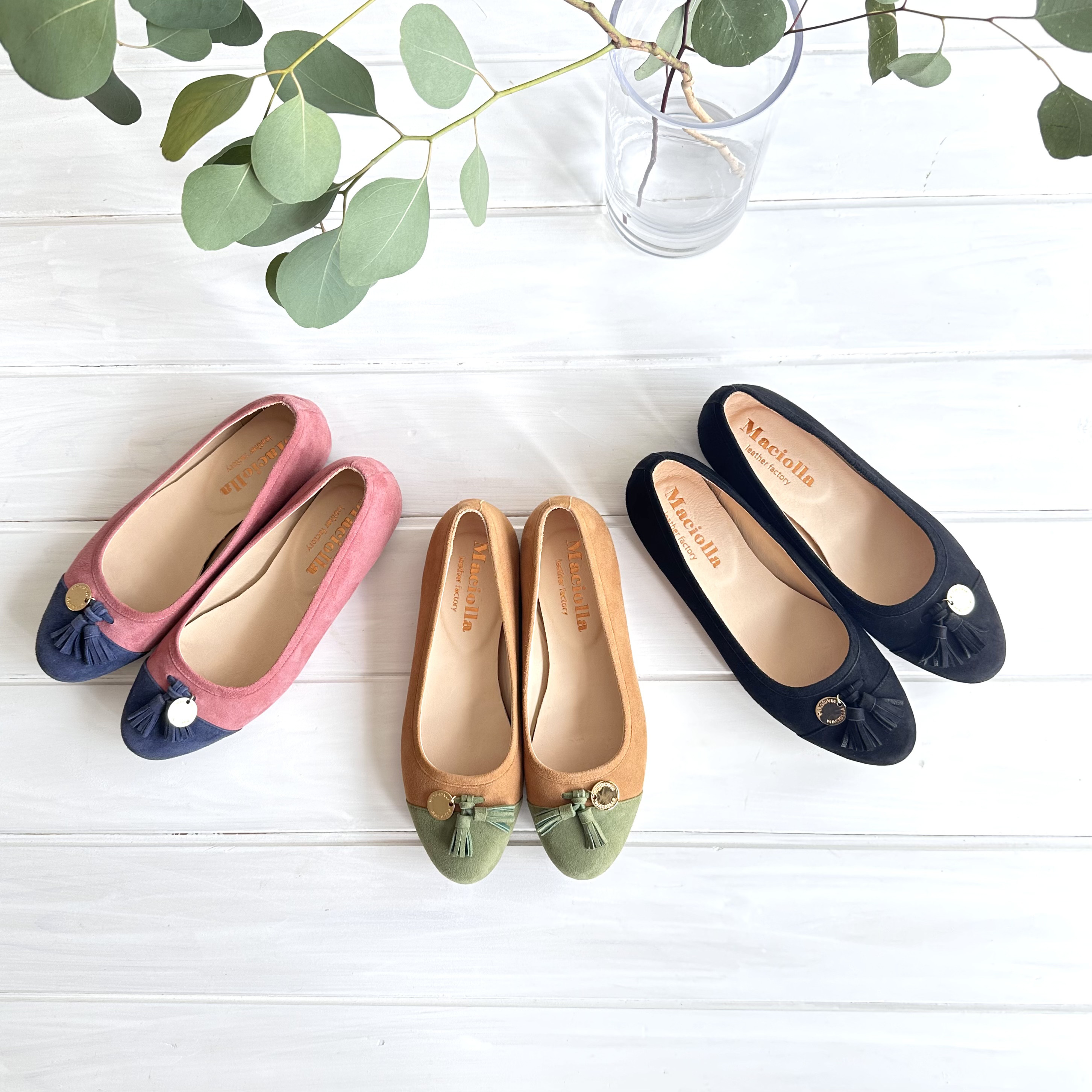 【期間限定50%off】どんなスタイルにも合う☆柔らかラム革スエードの本革フラットシューズ　ピンク、キャメル、ブラック