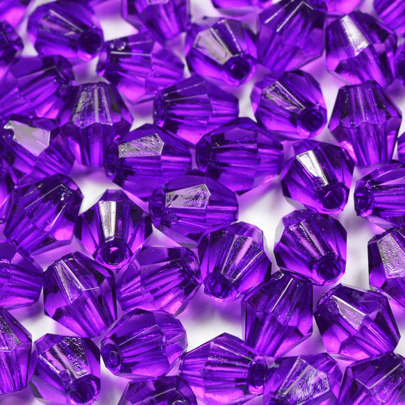お徳用 プラビーズ アクリルビーズ ソロバン型 6mm パープル 紫色 20グラム入り 細長いタイプ 3枚目の画像