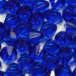 お徳用 プラビーズ アクリルビーズ ソロバン型 8mm コバルトブルー 濃いめのサファイア 青色 20グラム入り 3枚目の画像