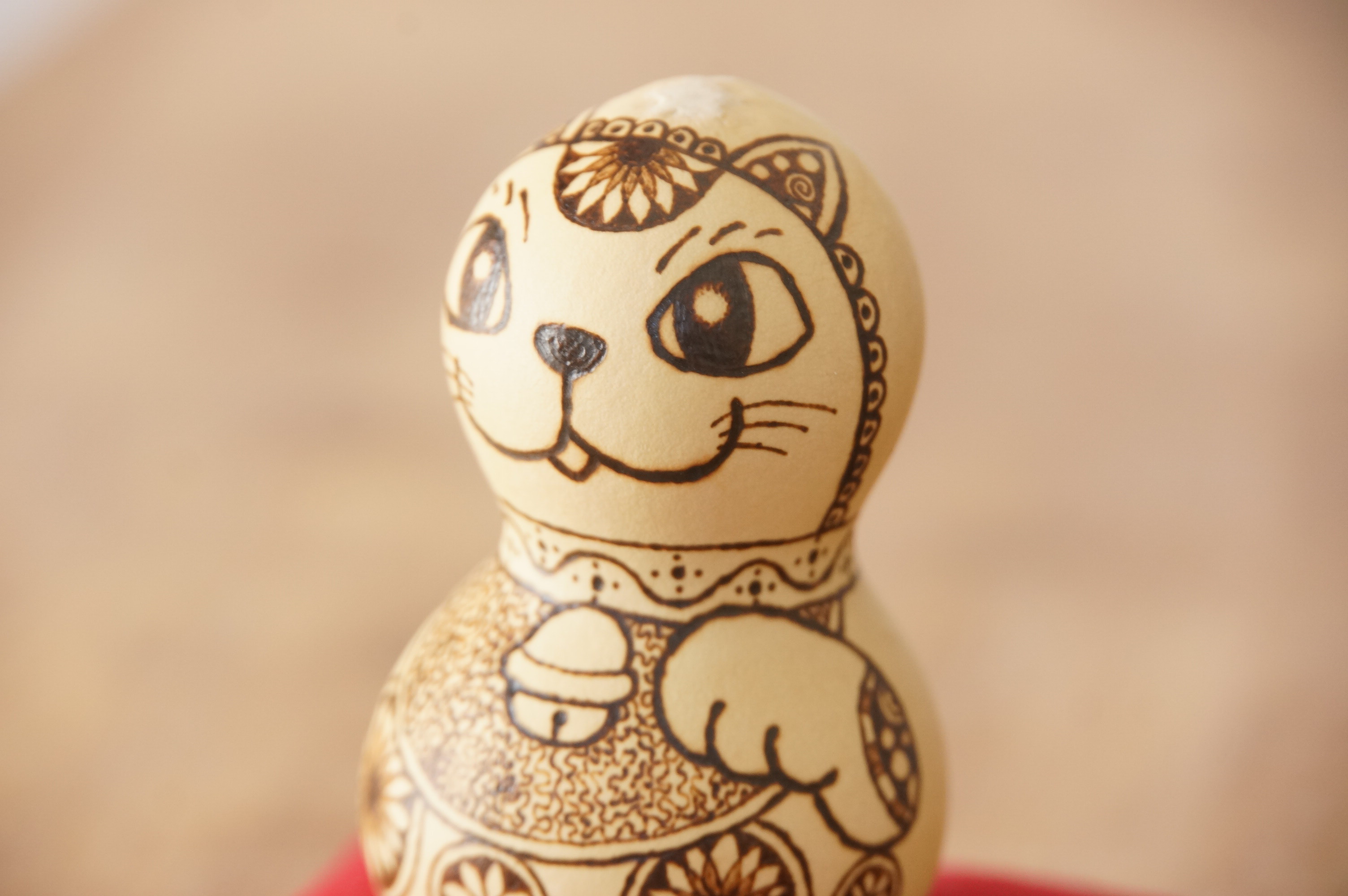 招き猫　ハンドメイド 瓢箪置物