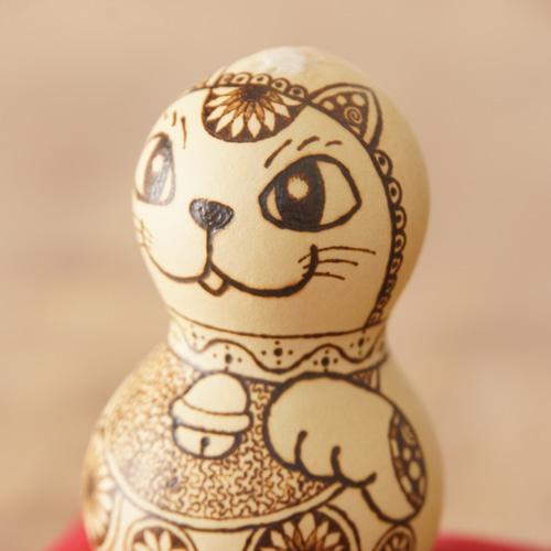 瓢箪置物 招き猫 ハンドメイド