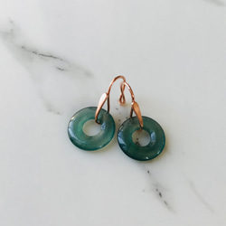 P89-001] ジェイド JADE ヒスイ 本翡翠 ピアス 天然石 一点物 希少  